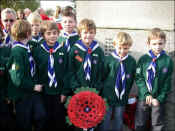 the cubs with their home made wreath.