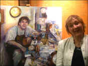 Gail Dorrington with one of her paintings